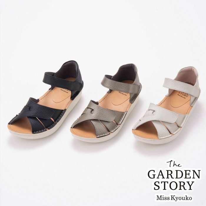 153543】簡単調節面ファスナーサンダル 4E the GARDEN STORY